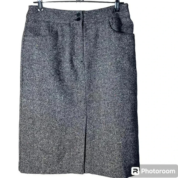 Talbots  wool grey winter knee long skirt size 10 - Picture 1 of 5